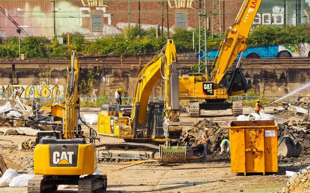 A group of construction equipment on a construction site in Florida.
